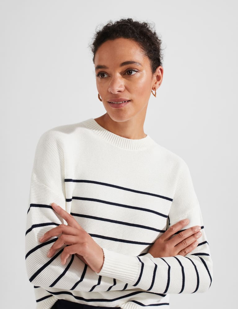 Pure Cotton Striped Crew Neck Jumper 4 of 6