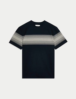 Pure Cotton Striped Crew Neck T-Shirt Image 2 of 5
