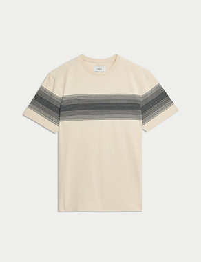 Pure Cotton Striped Crew Neck T-Shirt Image 2 of 5