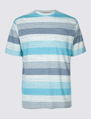 Pure Cotton Striped Crew Neck T-Shirt | M&S Collection | M&S