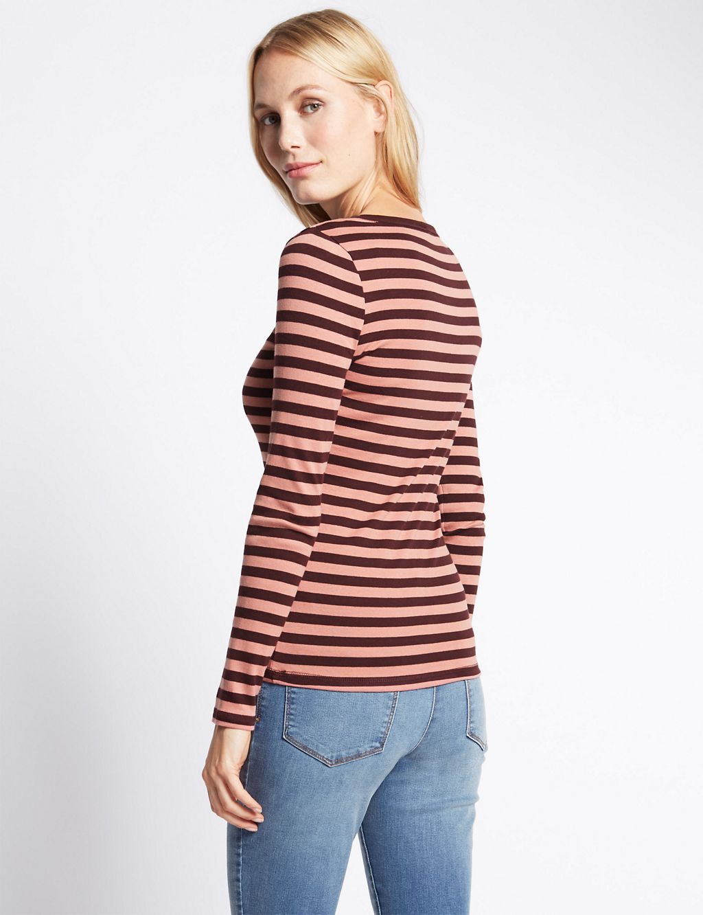 Pure Cotton Striped Crew Neck T-Shirt 2 of 4