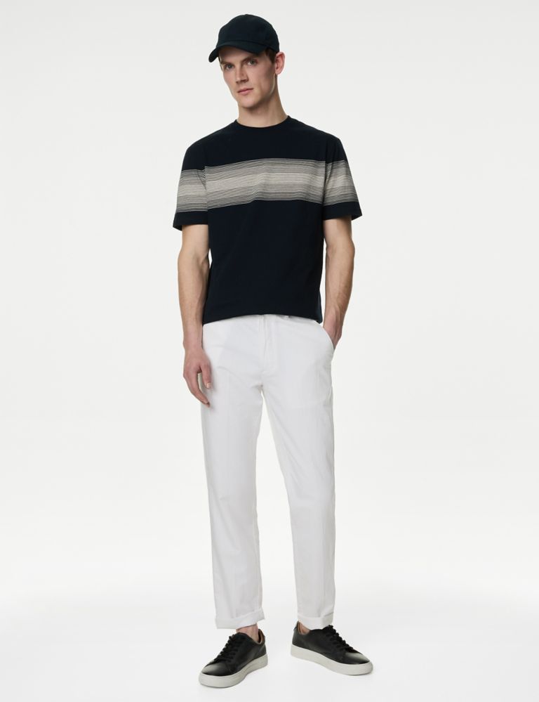 Pure Cotton Striped Crew Neck T-Shirt 3 of 5