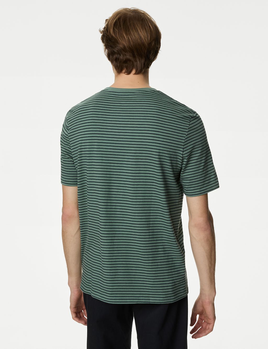Pure Cotton Striped Crew Neck T-Shirt 5 of 5