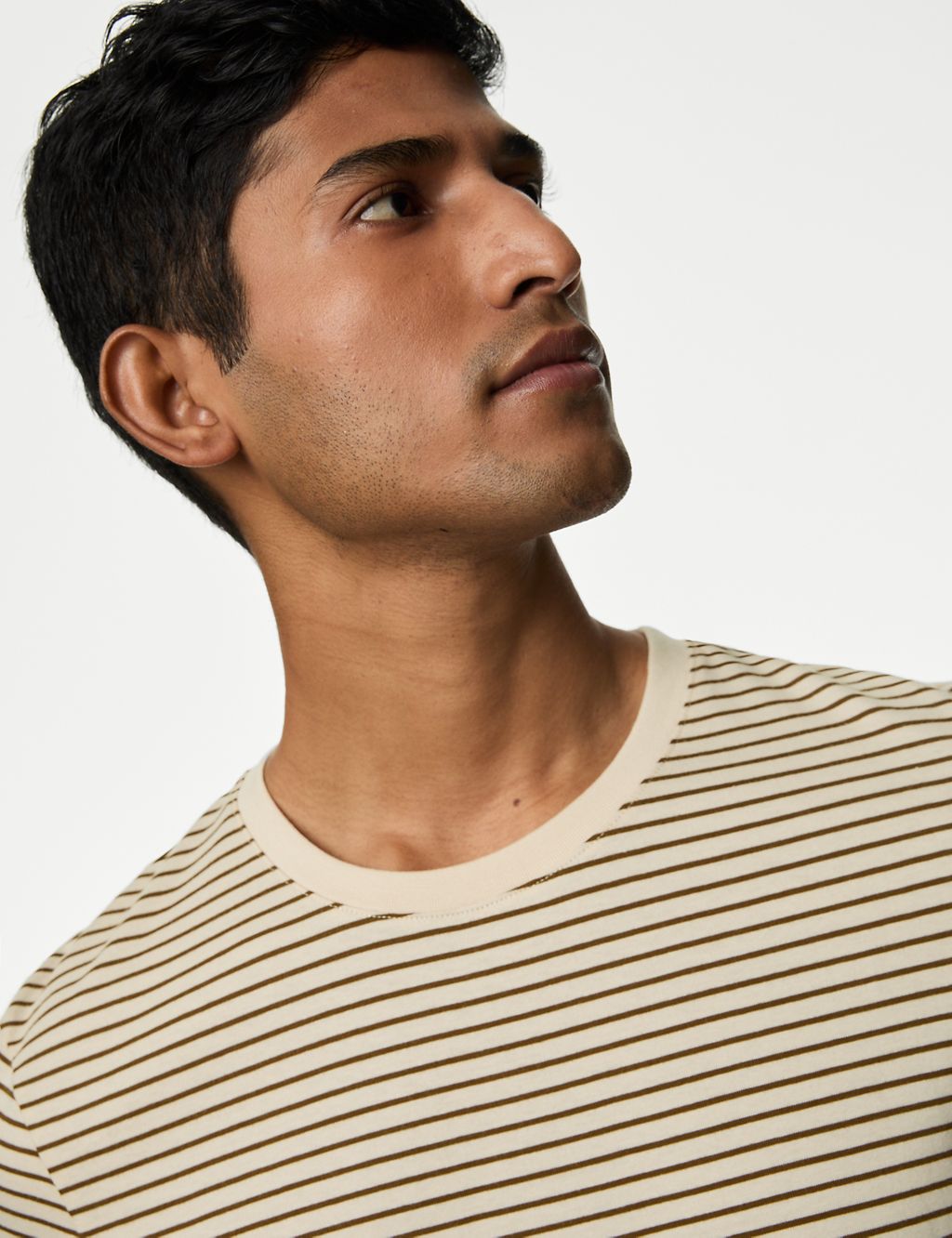 Pure Cotton Striped Crew Neck T-Shirt 7 of 7