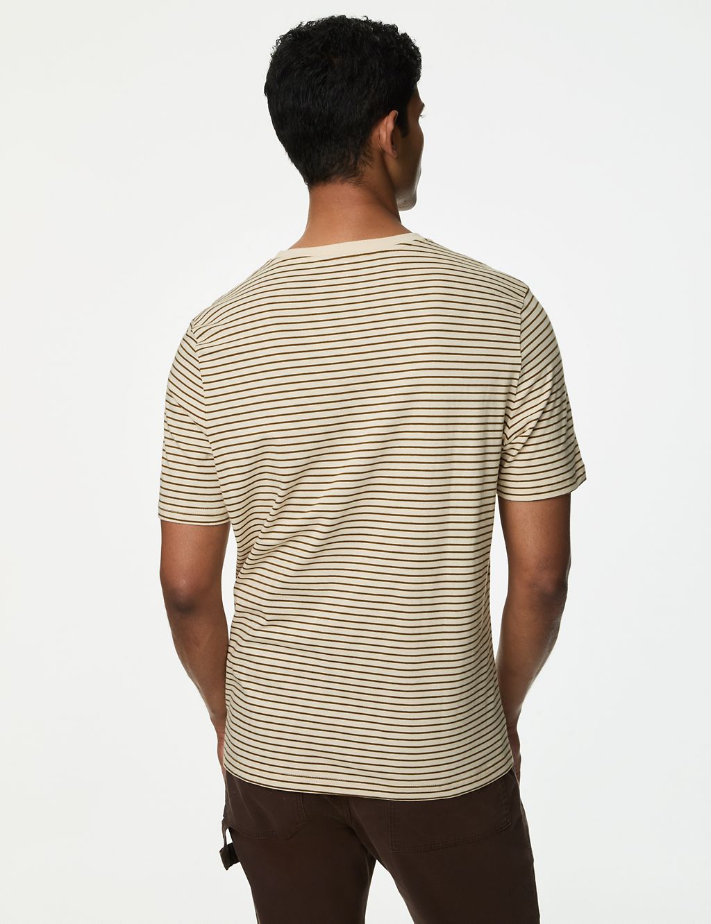 Pure Cotton Striped Crew Neck T-Shirt 4 of 7