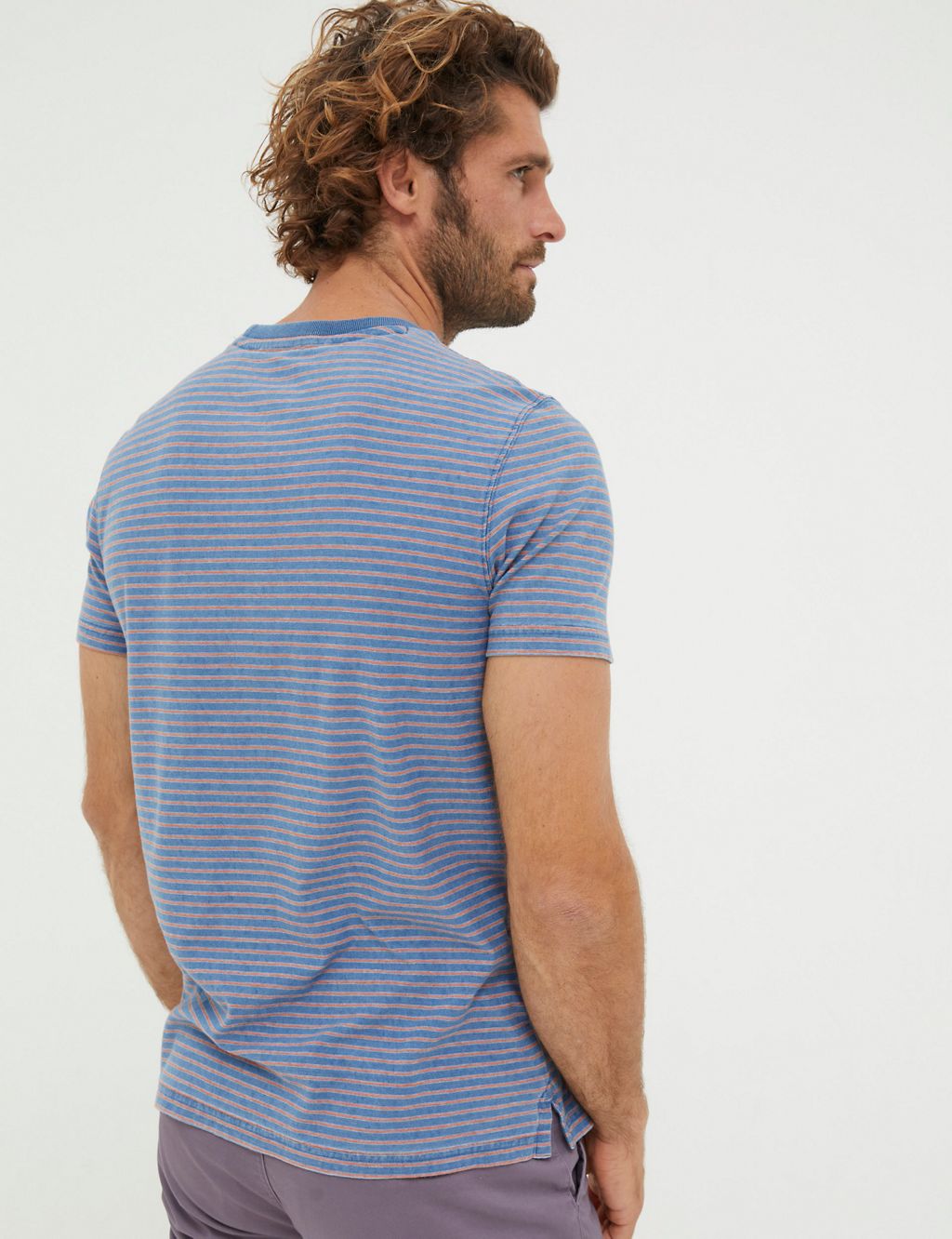 Pure Cotton Striped Crew Neck T-Shirt 4 of 5
