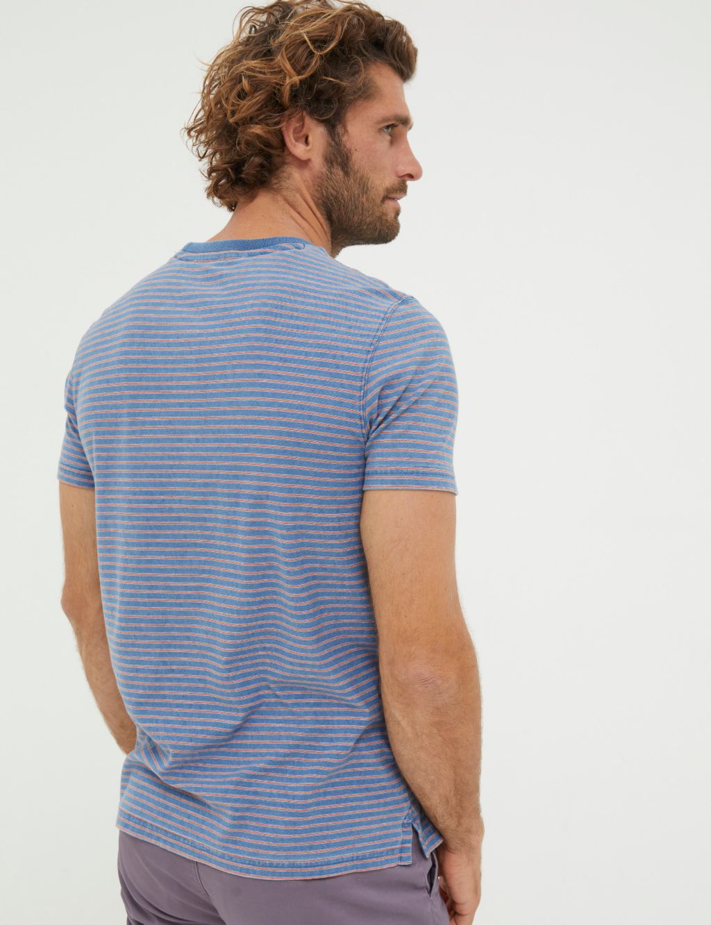 Pure Cotton Striped Crew Neck T-Shirt 4 of 5
