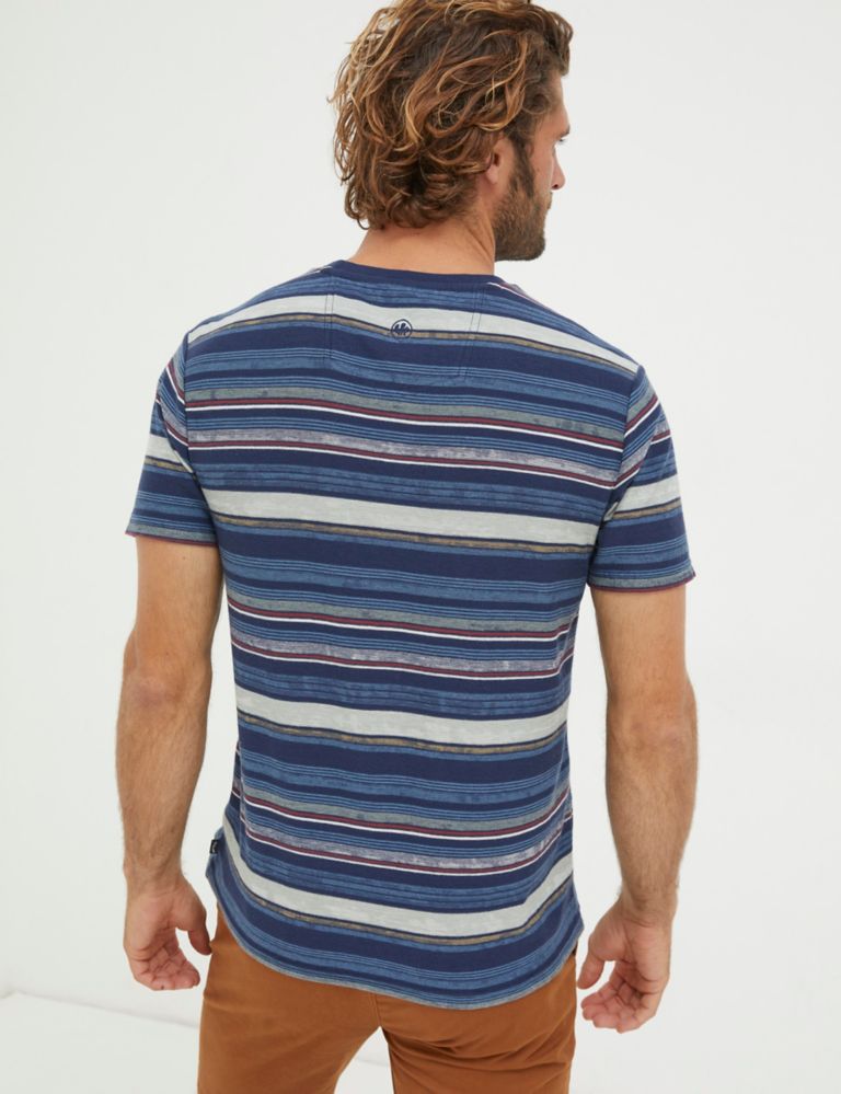 Pure Cotton Striped Crew Neck T-Shirt 3 of 5