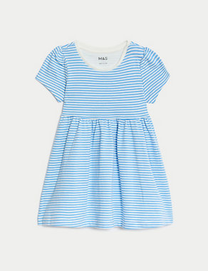 Pure Cotton Striped Dress (0-3 Yrs) Image 2 of 5