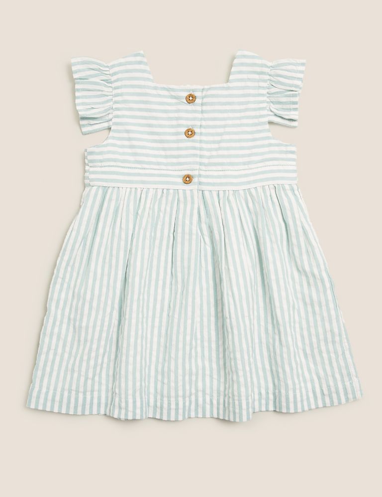 Pure Cotton Striped Dress (0-3 Yrs) | M&S