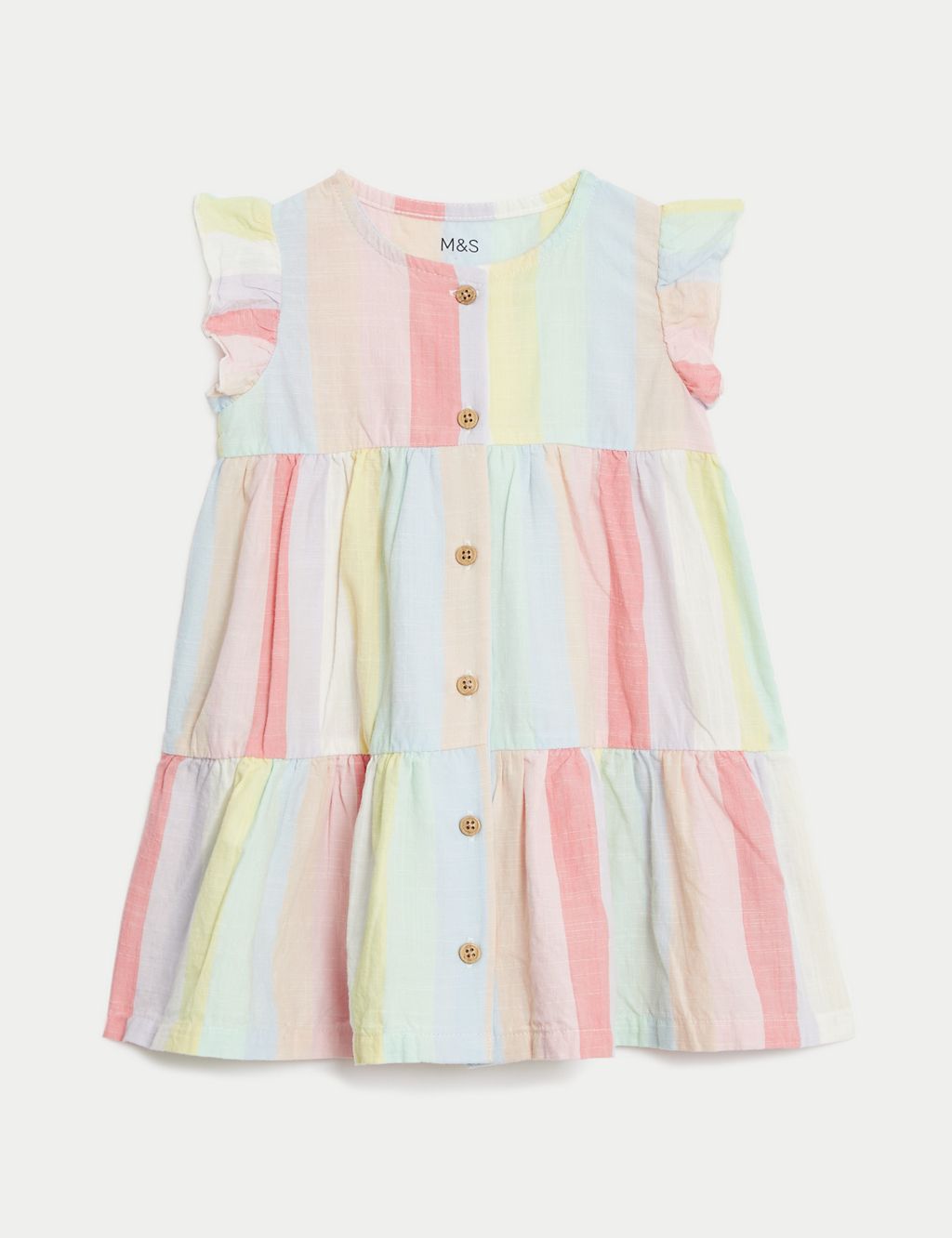 Pure Cotton Striped Dress (0-3 Yrs) 1 of 7