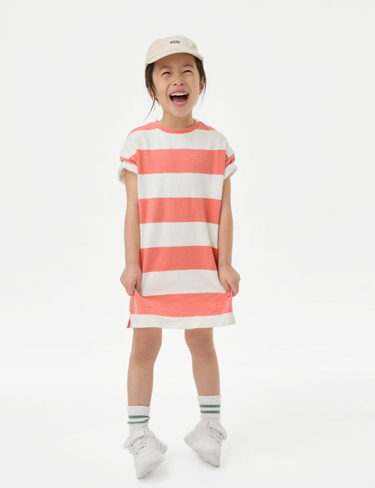 Pure Cotton Striped Dress (2-8 Yrs) 1 of 4