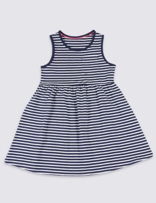 Pure Cotton Striped Dress (3 Months - 7 Years) Image 2 of 3