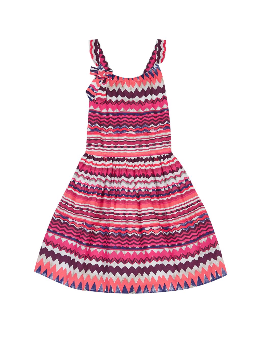 Pure Cotton Striped Dress (5-14 Years) 1 of 4