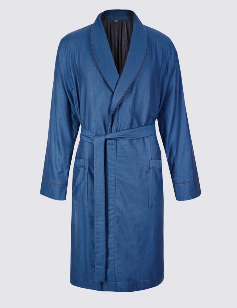 Pure Cotton Striped Dressing Gown 2 of 4