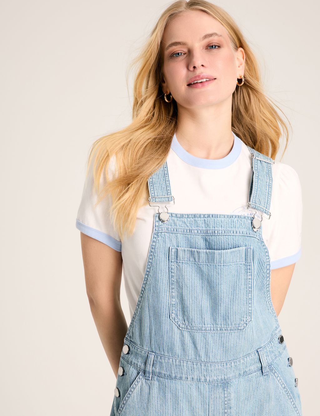 Pure Cotton Striped Dungarees 7 of 8