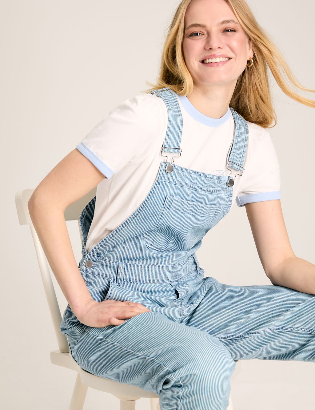 Pure Cotton Striped Dungarees 6 of 8
