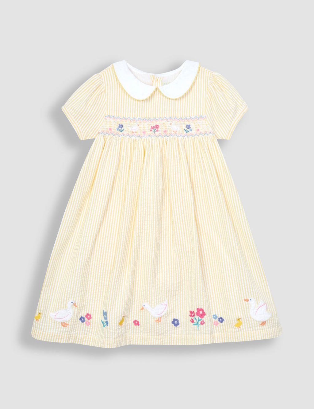 Pure Cotton Striped Embroidered Dress (0-5 Yrs) 1 of 5