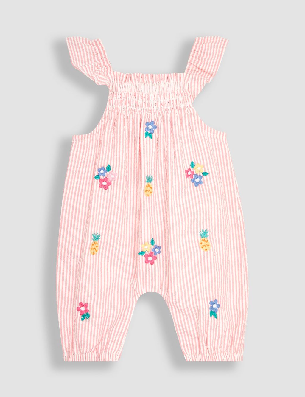 Pure Cotton Striped Embroidered Romper (0-3 Yrs) 3 of 4