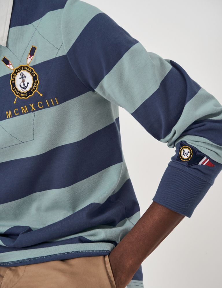 Pure Cotton Striped Embroidered Rugby Shirt 5 of 6