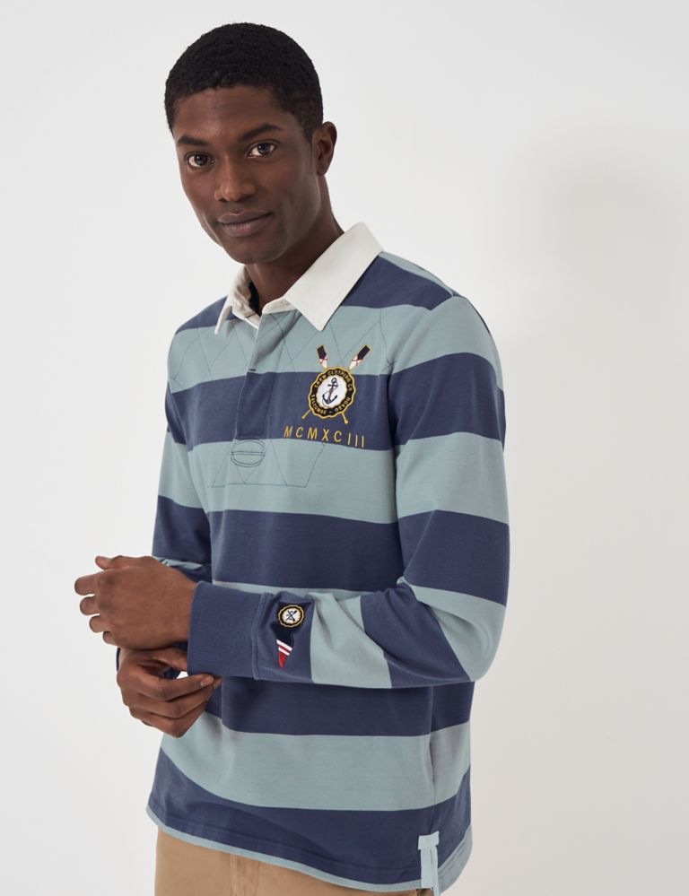 Pure Cotton Striped Embroidered Rugby Shirt 6 of 6