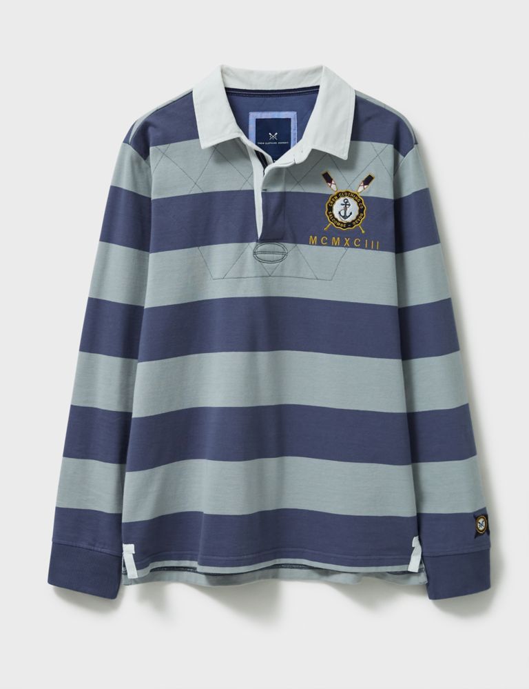 Pure Cotton Striped Embroidered Rugby Shirt 2 of 6