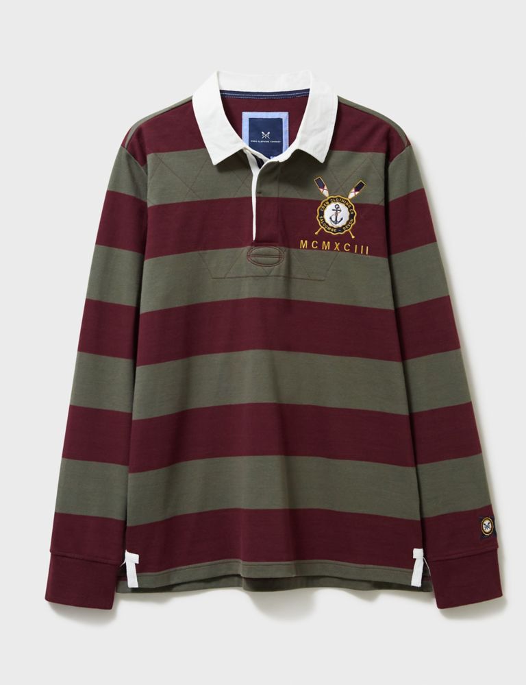 Pure Cotton Striped Embroidered Rugby Shirt 2 of 4