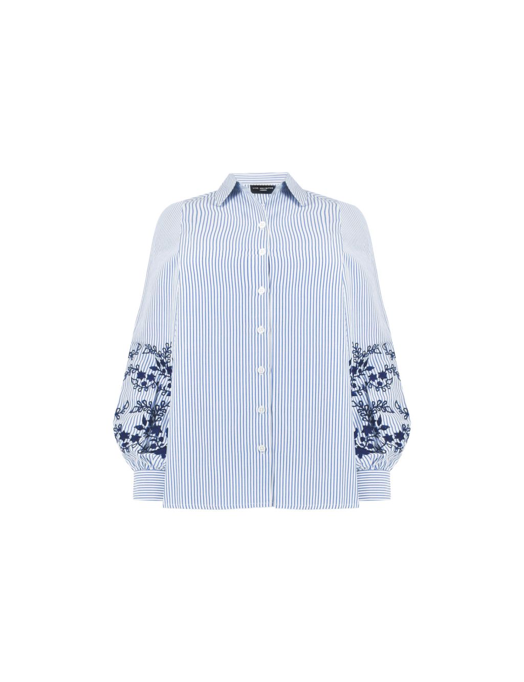 Pure Cotton Striped Embroidered Shirt 1 of 5