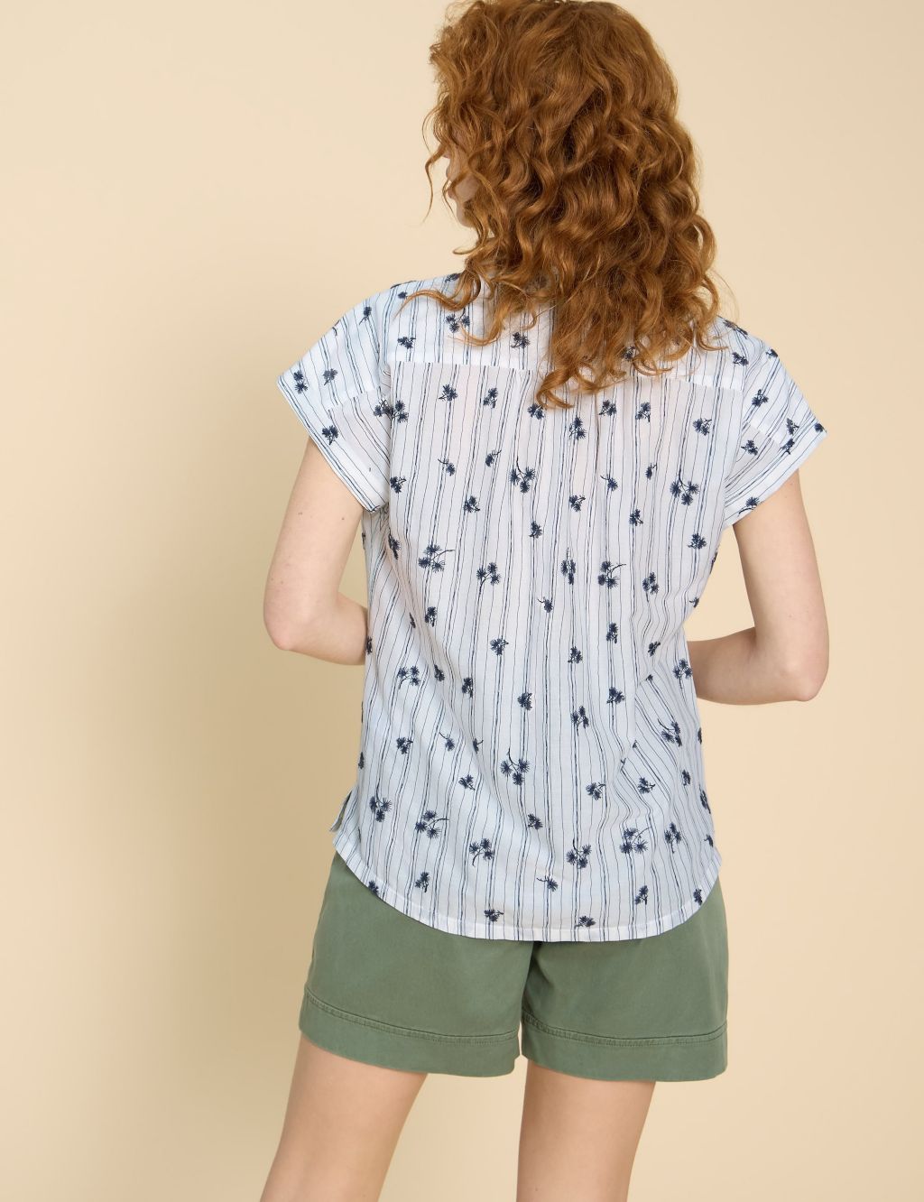 Pure Cotton Striped Embroidered Shirt 4 of 6