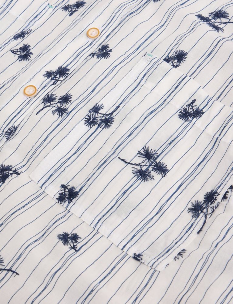 Pure Cotton Striped Embroidered Shirt 6 of 6