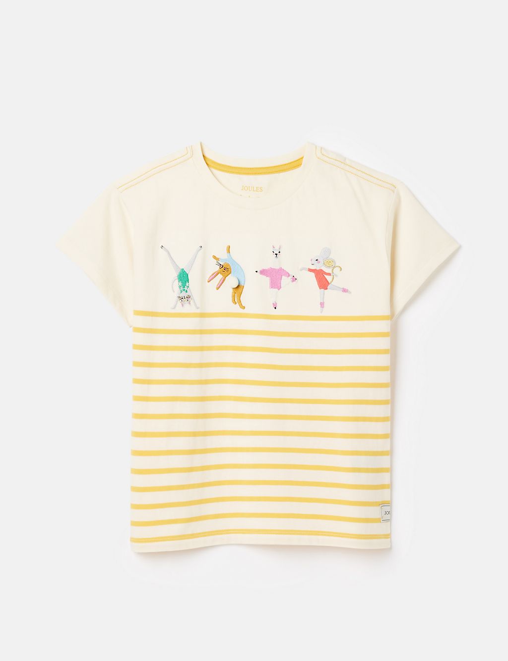Pure Cotton Striped Embroidered T-Shirt (2-8 Yrs) 3 of 5
