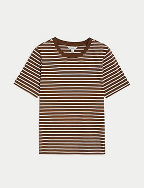 Pure Cotton Striped Everyday Fit T-Shirt Image 2 of 5