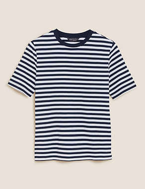 Pure Cotton Striped Everyday Fit T-Shirt Image 2 of 7