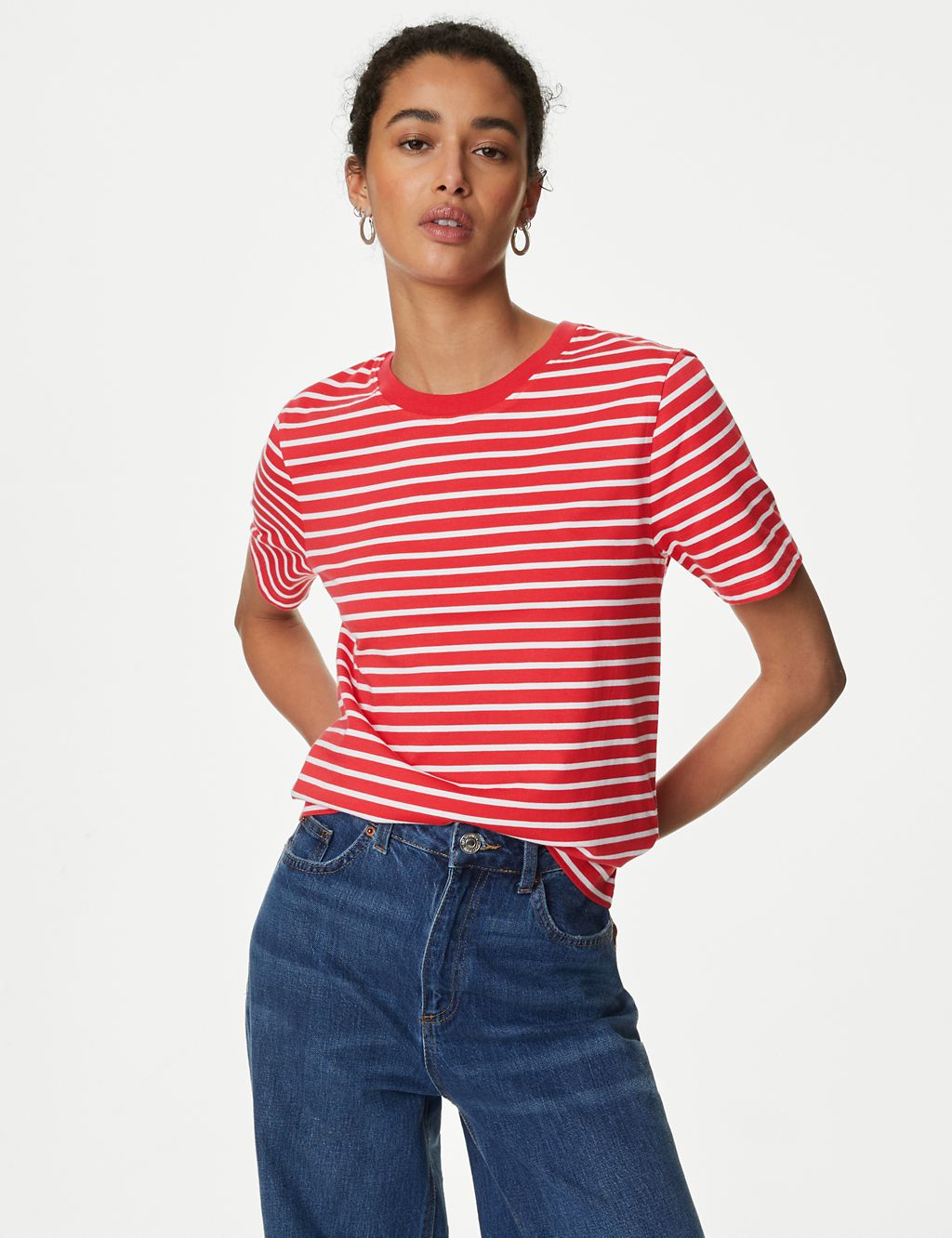 Pure Cotton Striped Everyday Fit T-Shirt 2 of 5