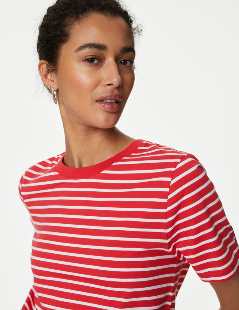 Pure Cotton Striped Everyday Fit T-Shirt 4 of 5