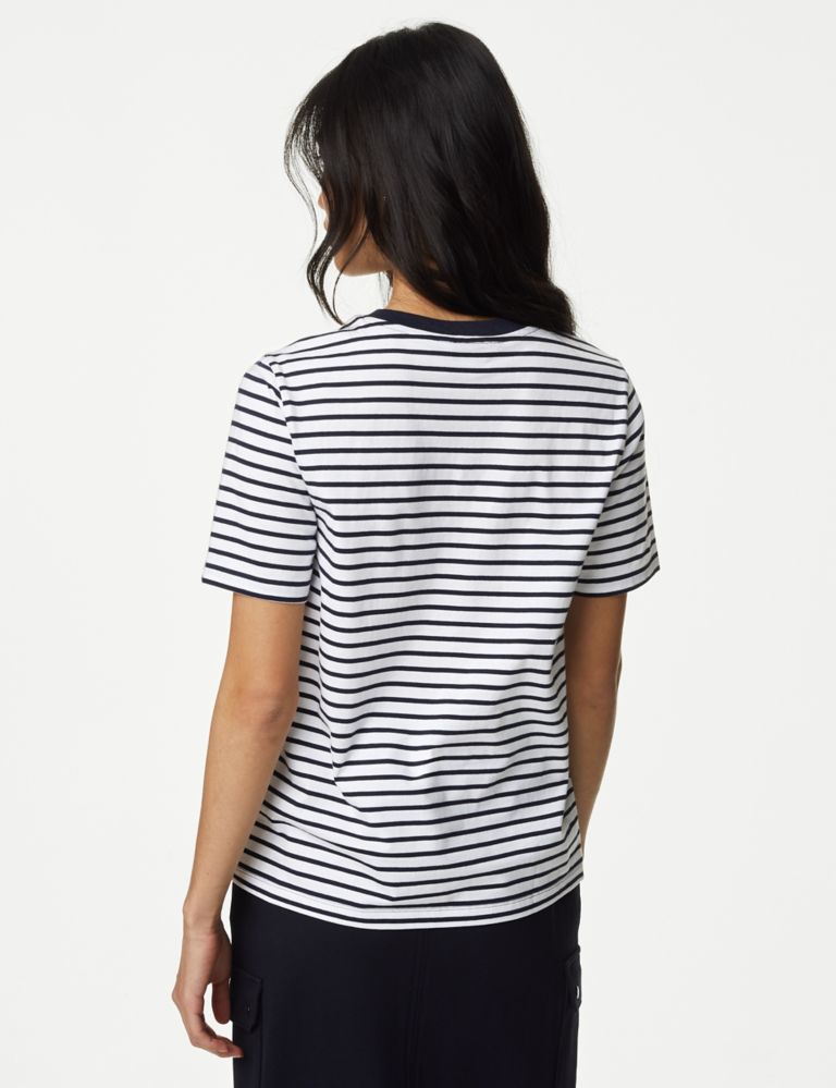 Pure Cotton Striped Everyday Fit T-Shirt 5 of 5