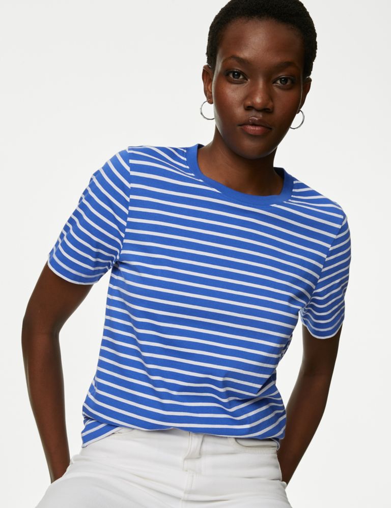 Pure Cotton Striped Everyday Fit T-Shirt 3 of 5