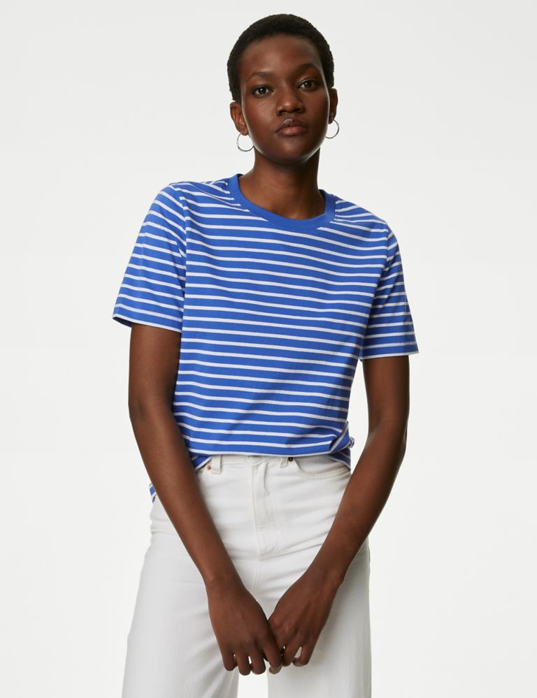 Pure Cotton Striped Everyday Fit T-Shirt 4 of 5