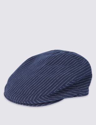 Pure Cotton Striped Flat Cap Image 1 of 1