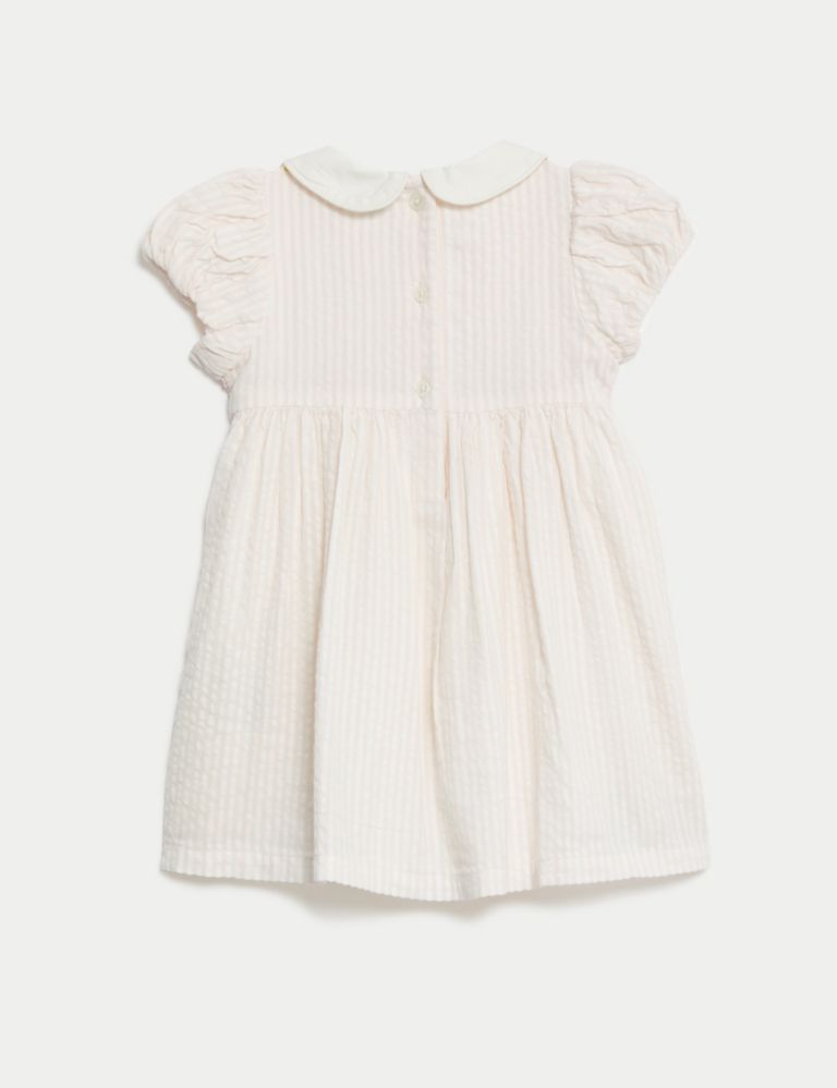 Pure Cotton Striped Floral Dress (0-3 Yrs) 3 of 5