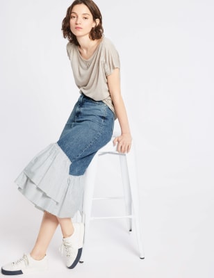 Denim midi skirt marks and outlet spencer