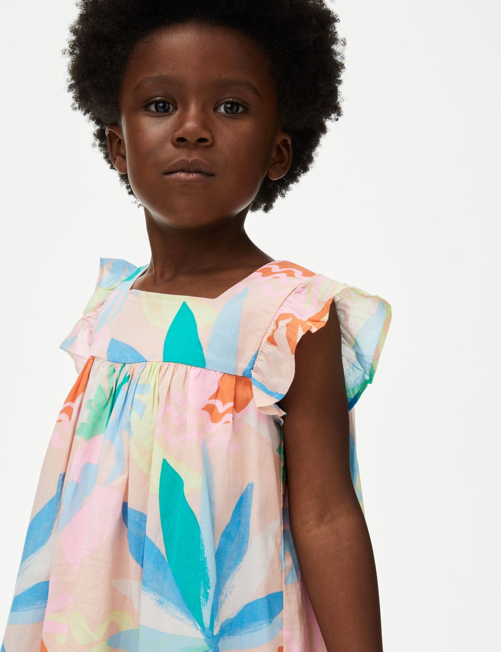 Pure Cotton Striped Frill Tiered Dress (2-8 Yrs) | M&S Collection | M&S