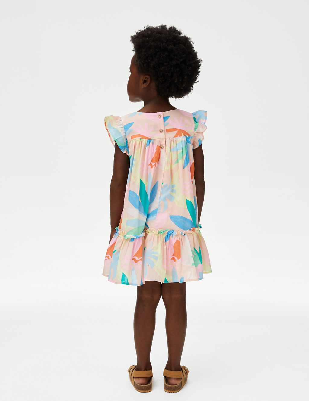 Pure Cotton Striped Frill Tiered Dress (2-8 Yrs) 4 of 4