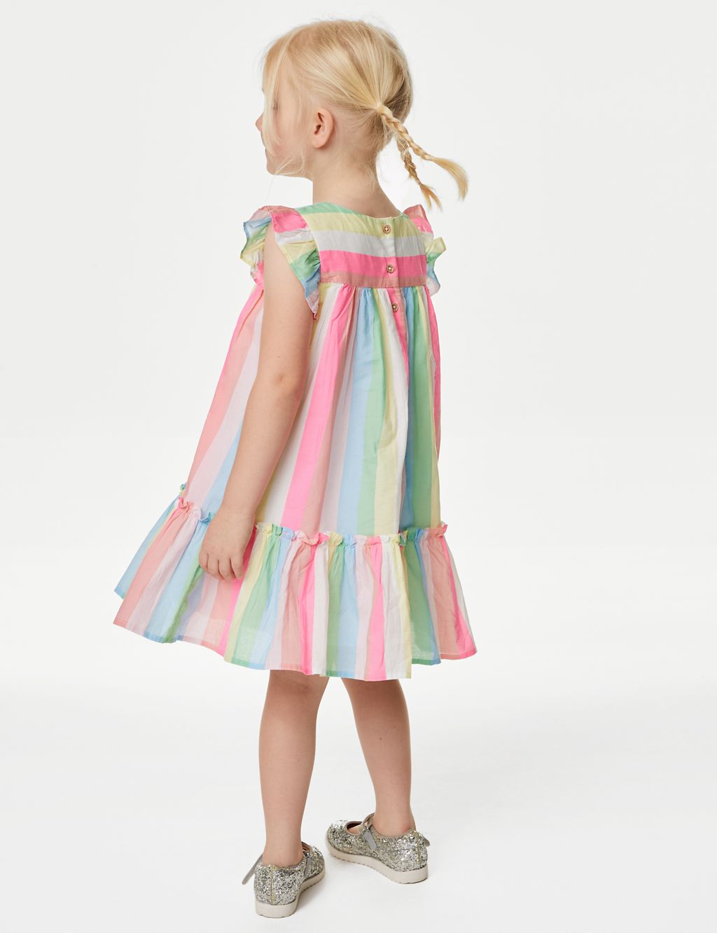 Pure Cotton Striped Frill Tiered Dress (2-8 Yrs) 5 of 5