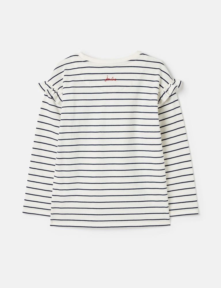 Pure Cotton Striped Frill Top (2-12 Yrs) 3 of 5