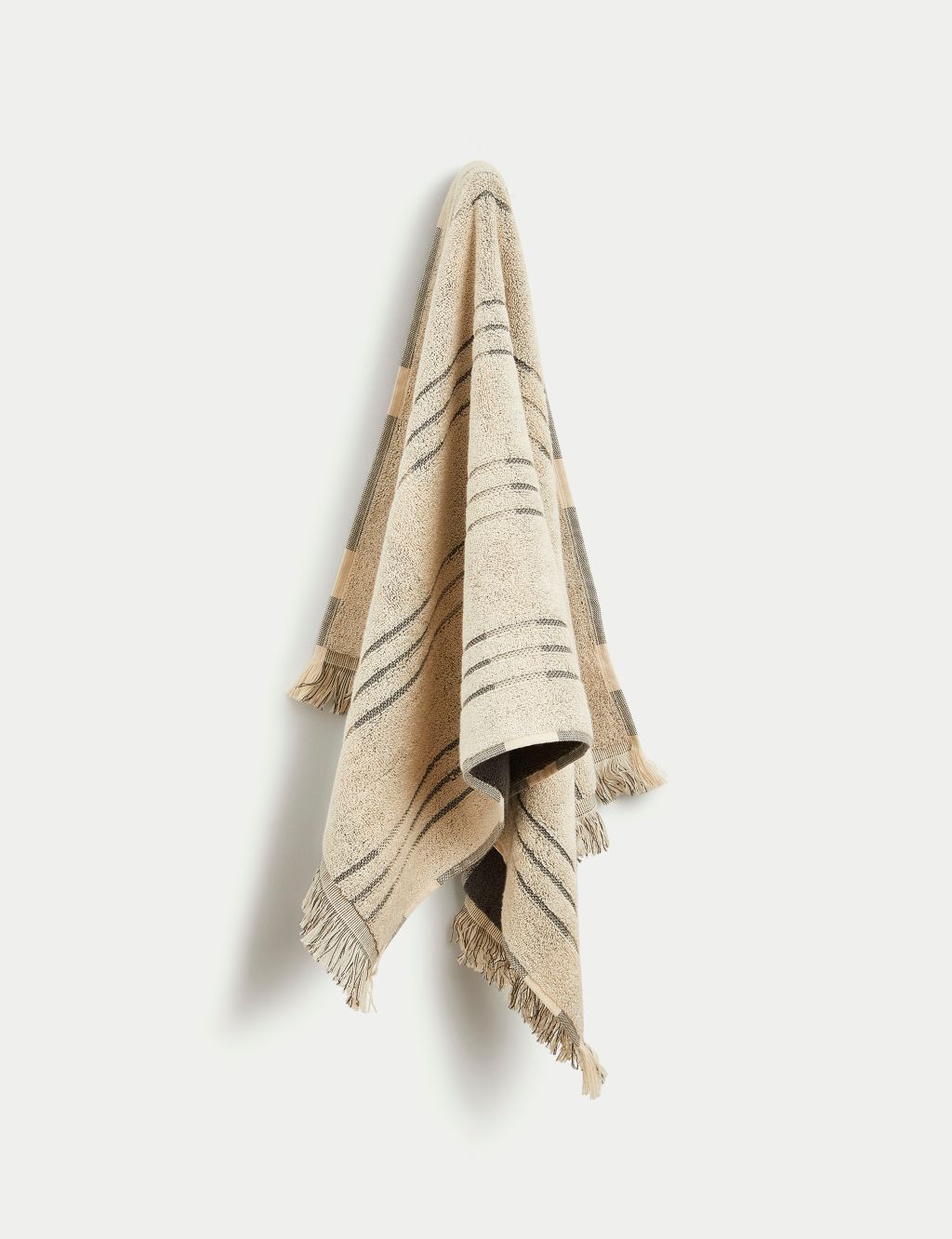 Pure Cotton Striped Fringed Towel 2 of 5