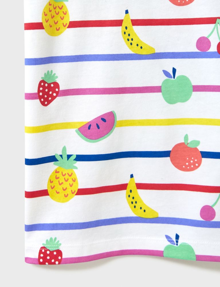 Pure Cotton Striped Fruit Print T-Shirt (3-12 Yrs) 5 of 5