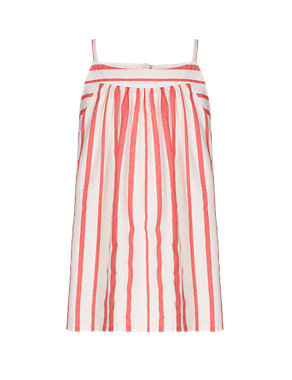 Pure Cotton Striped Girls Camisole Blouse (5-14 Years) Image 2 of 3