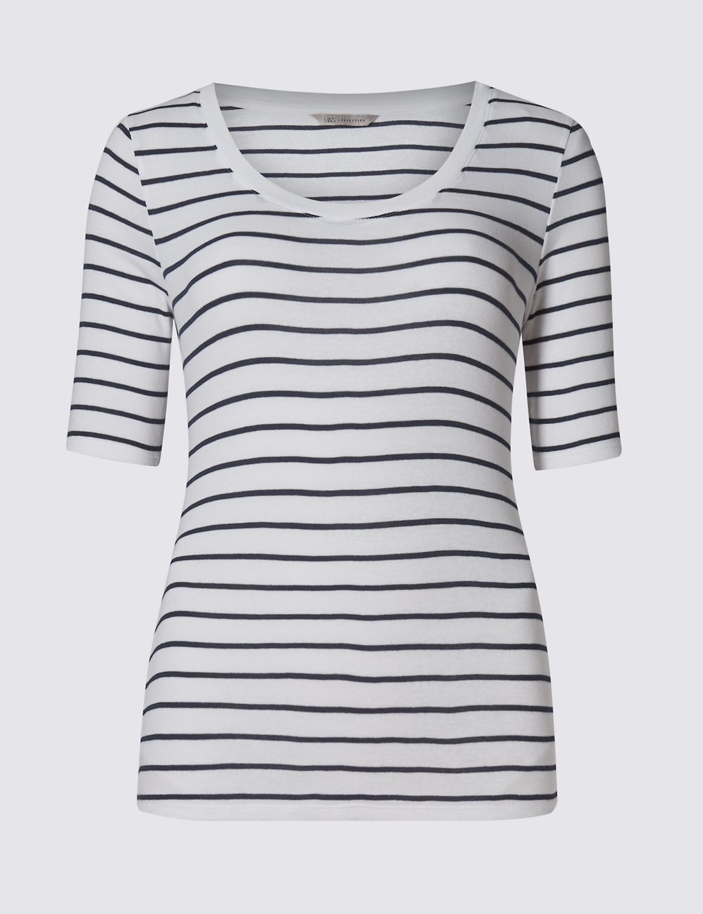 Pure Cotton Striped Half Sleeve T-Shirt 1 of 3