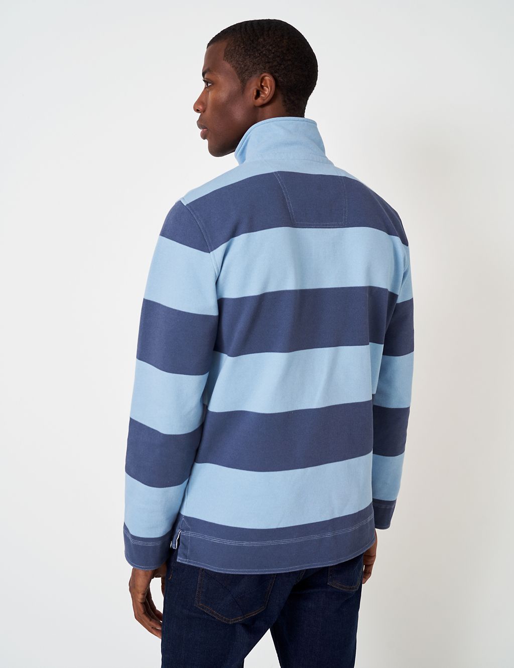 Pure Cotton Striped Half Zip Sweatshirt 4 of 6